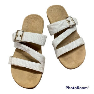 VIONIC Womens Rest 341 Skylar Slide Sandal White Snake size 9 Wide